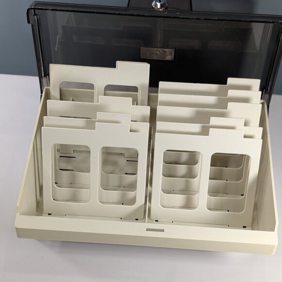 Vintage 1980s floppy disk holder - 5.25 inch disc large floppy disc storage box - Picture 4 of 13